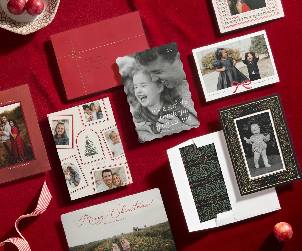 metallic foil holiday cards from minted