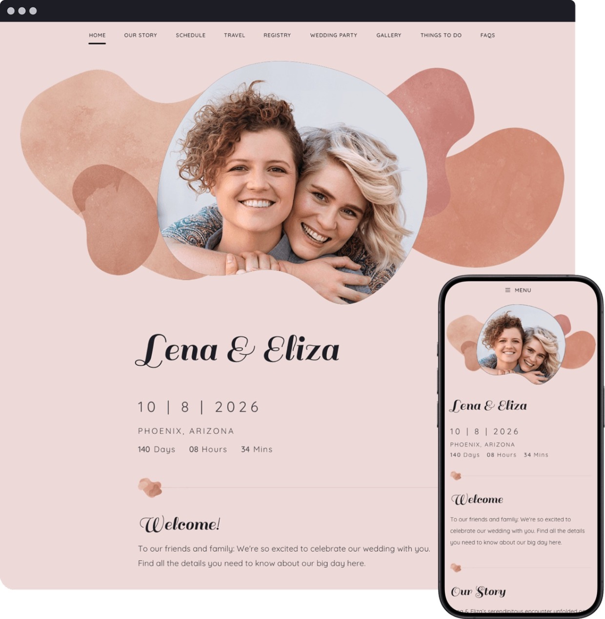 modern wedding website by lovebird