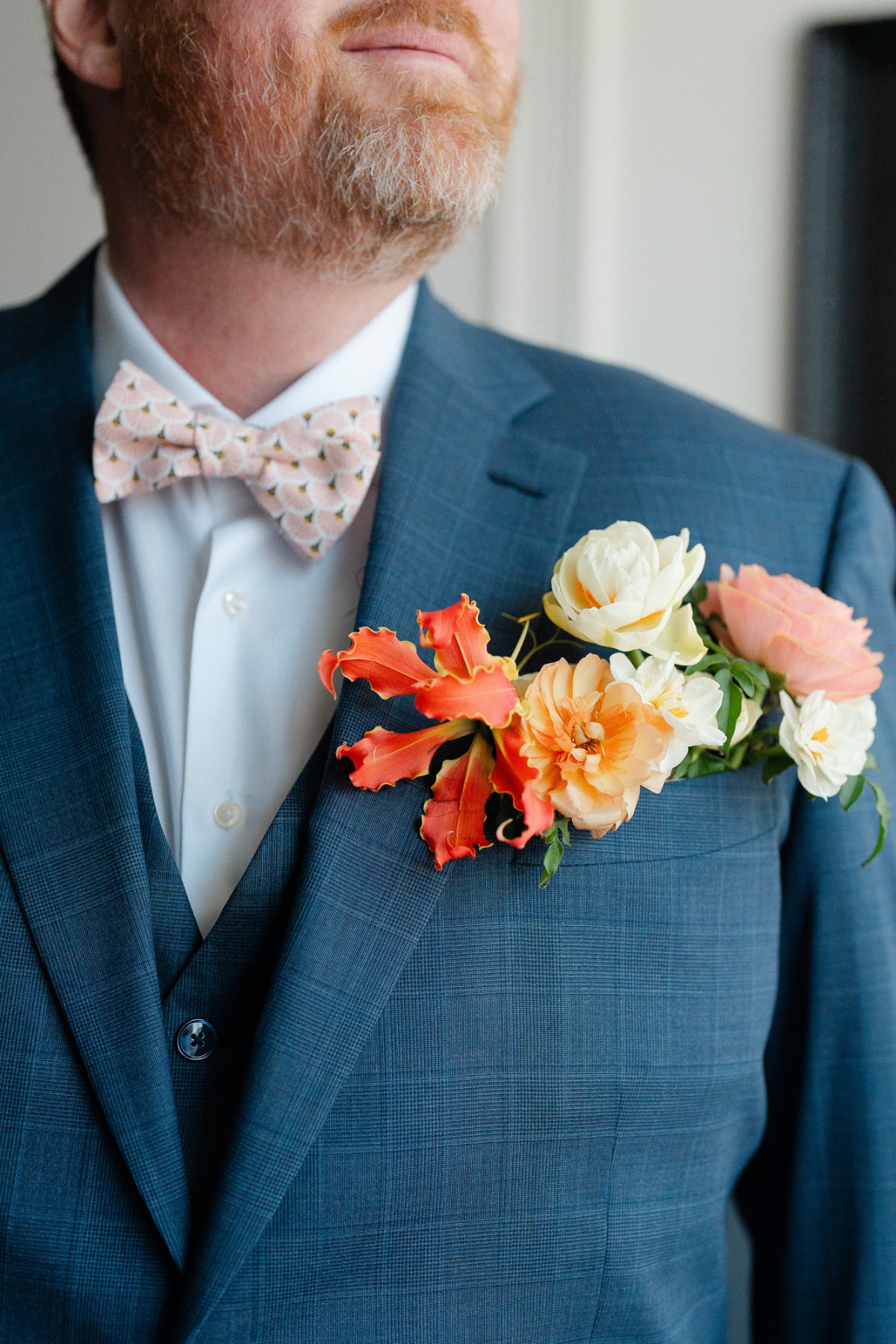 colorful boutonniere