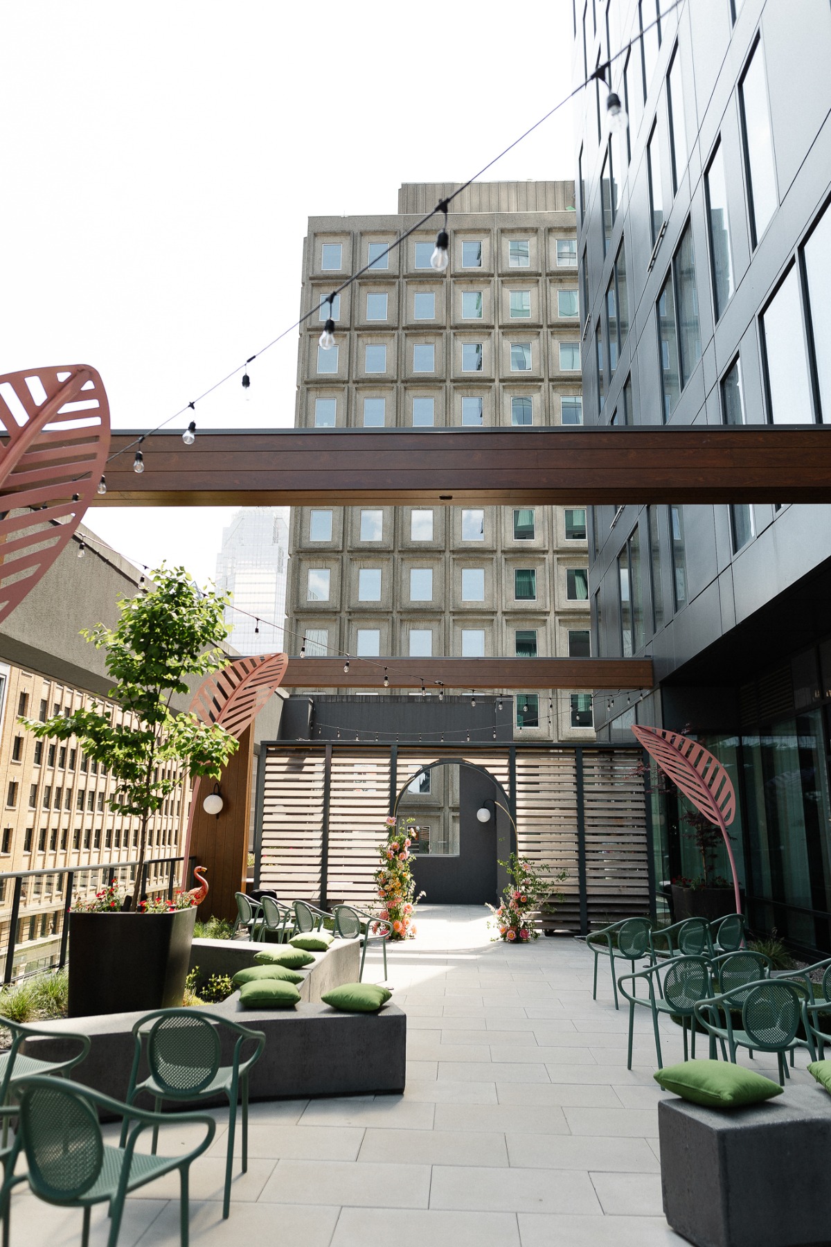 urban rooftop wedding ceremony