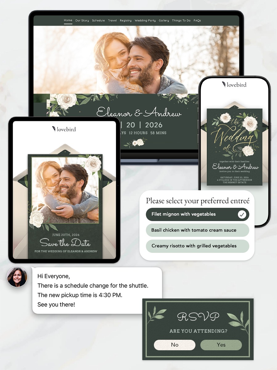 digital wedding invitation suite from lovebird