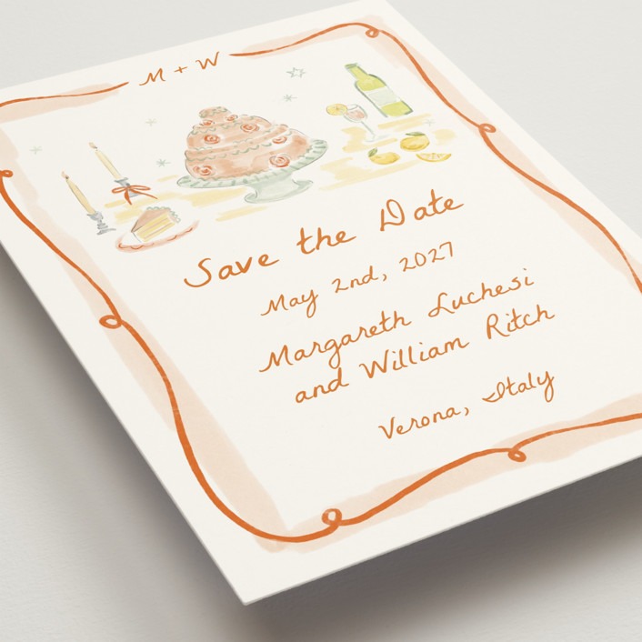 hand drawn save the dates from Minted