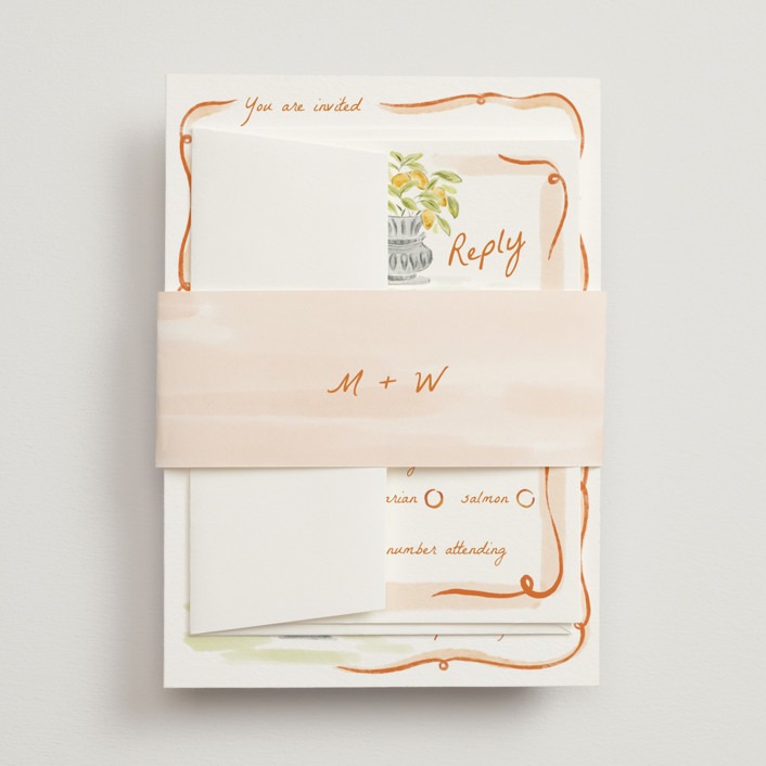 water color wedding invitation suite from Minted