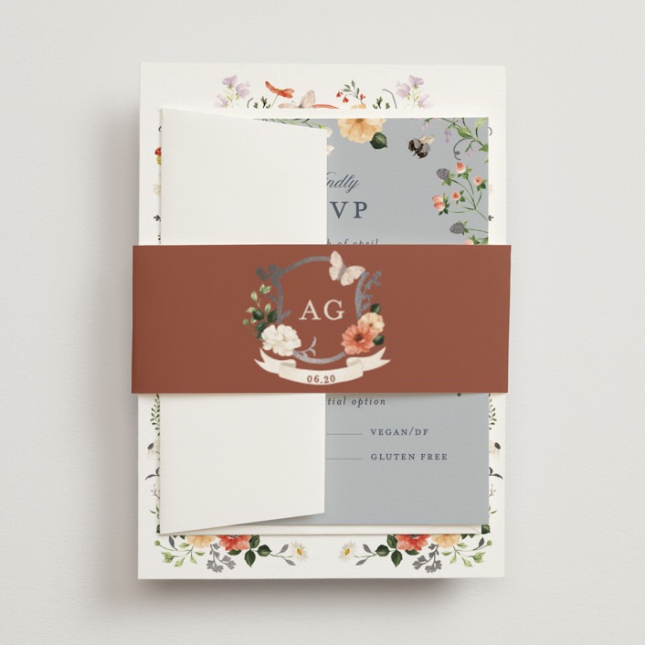 floral wedding invitation suite from Minted