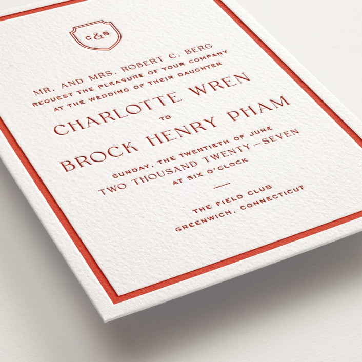 pressed wedding invitations from Minted