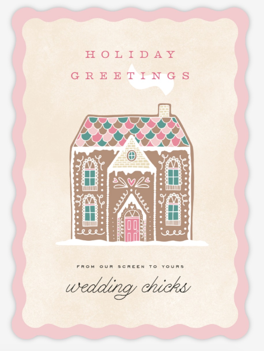 wedding chicks holiday card from minted