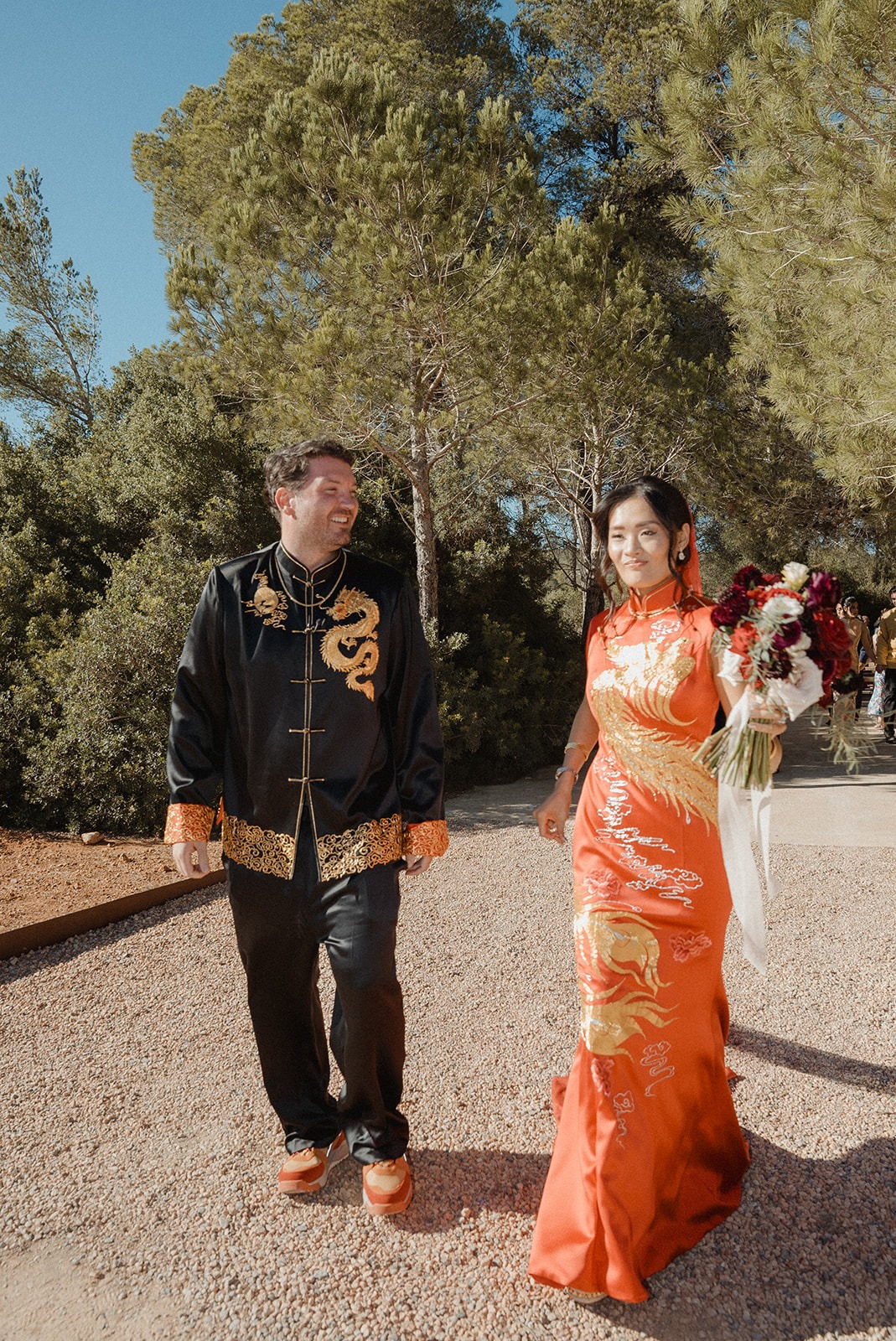 western and chinese fusion wedding attire by jinza oriental couture