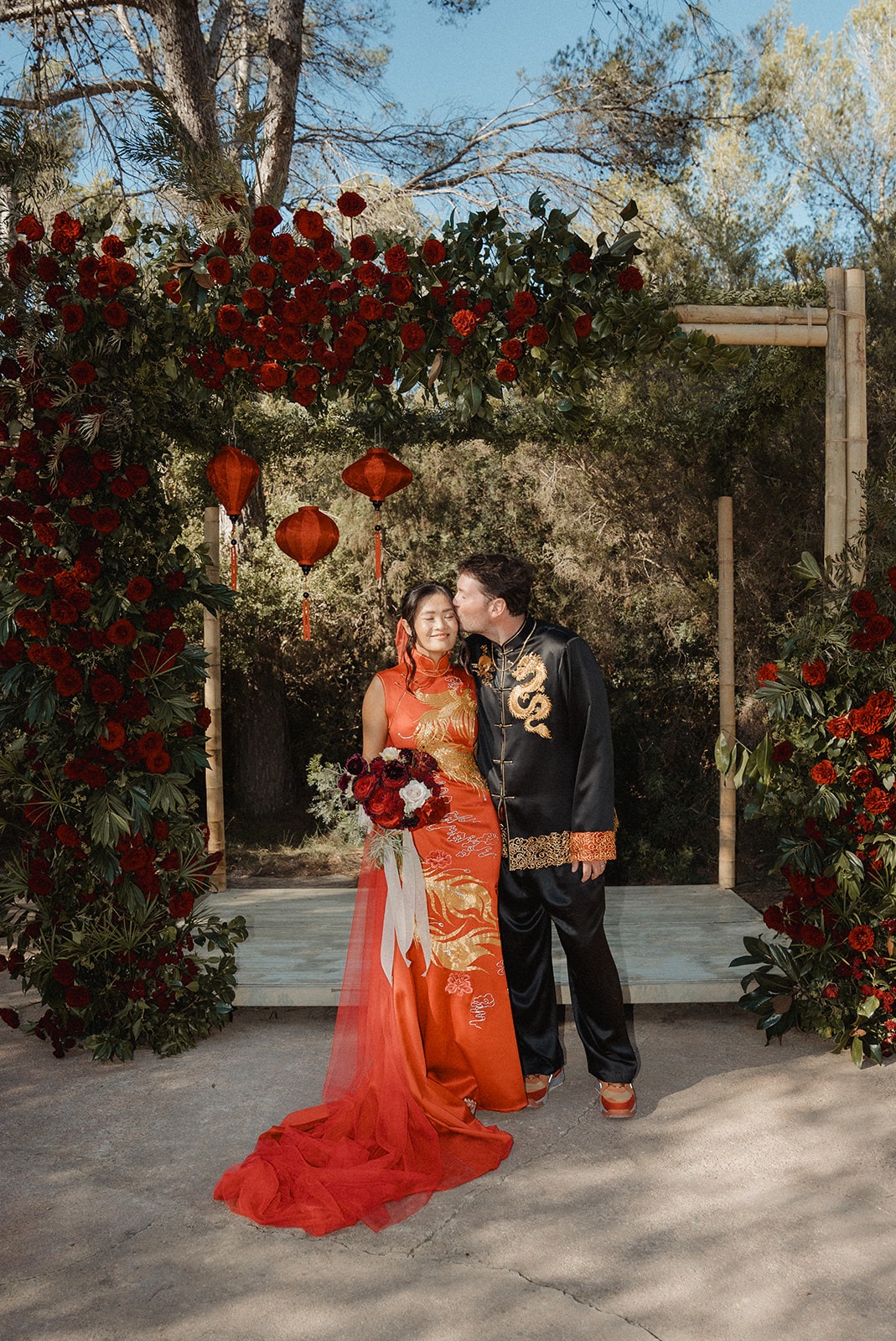 western chinese fusion wedding inspiration featuring jinza oriental couture