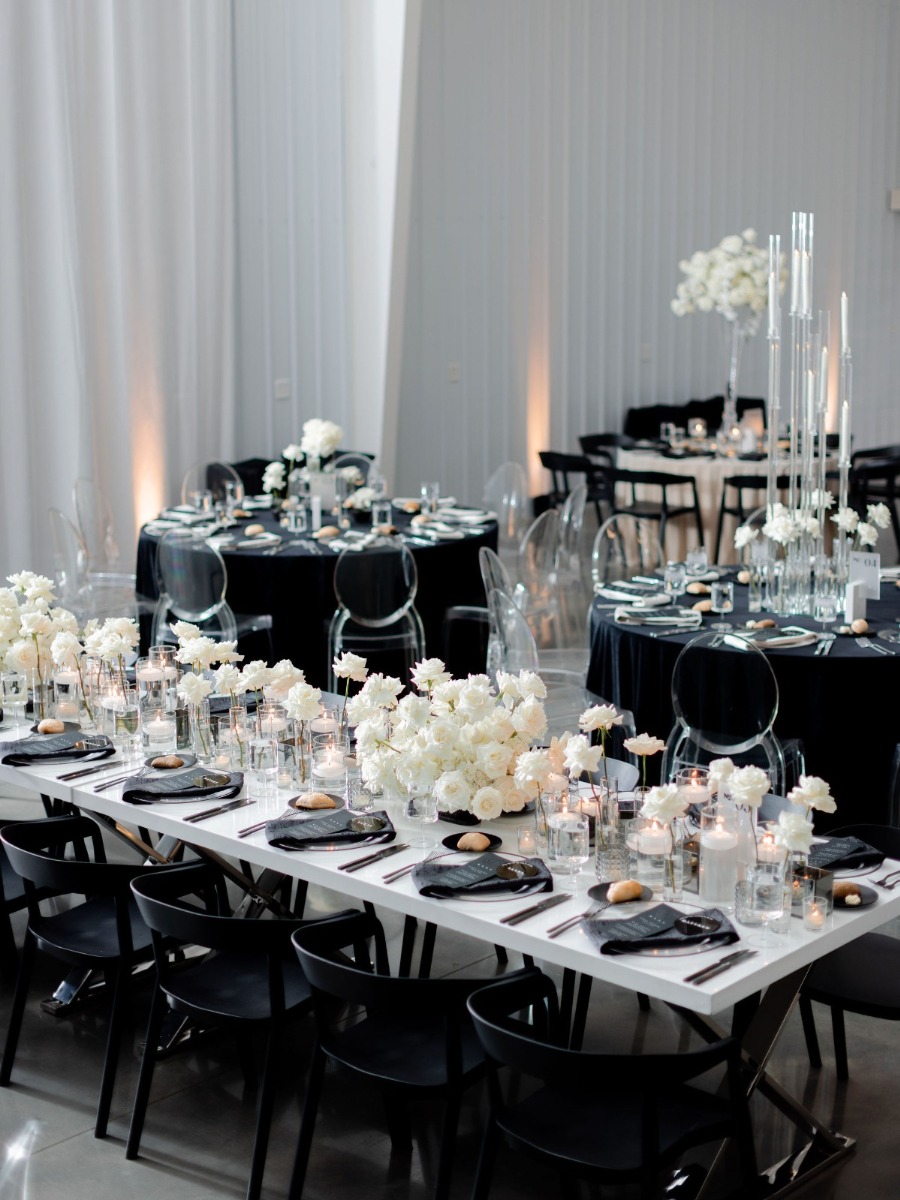 The perfect blueprint for a modern monochromatic wedding