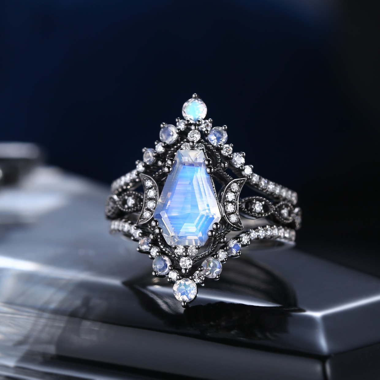 moonstone engagement ring by starlandus