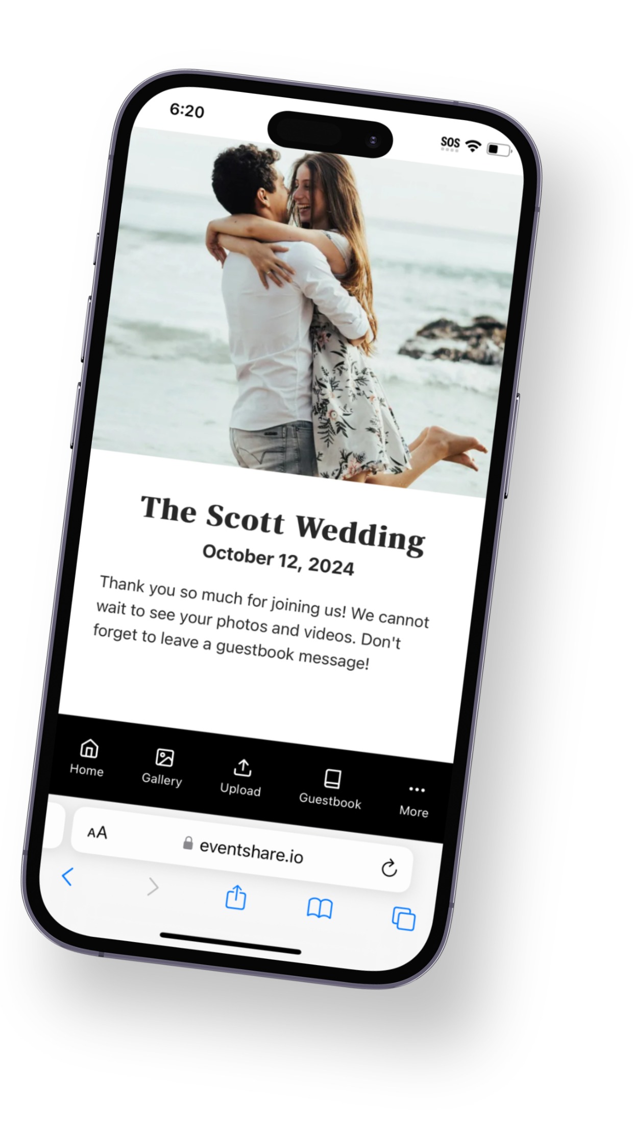 mobile friendly eventshare website