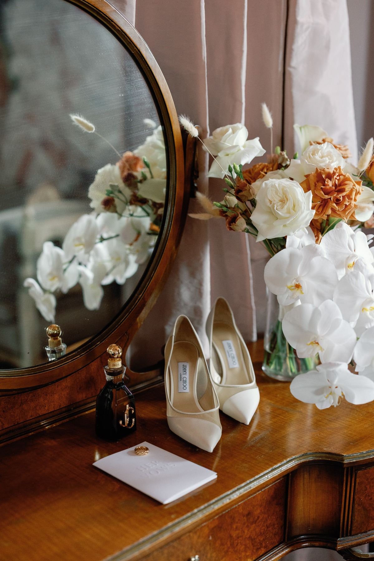 Bridal Heels with Simple Bouquet