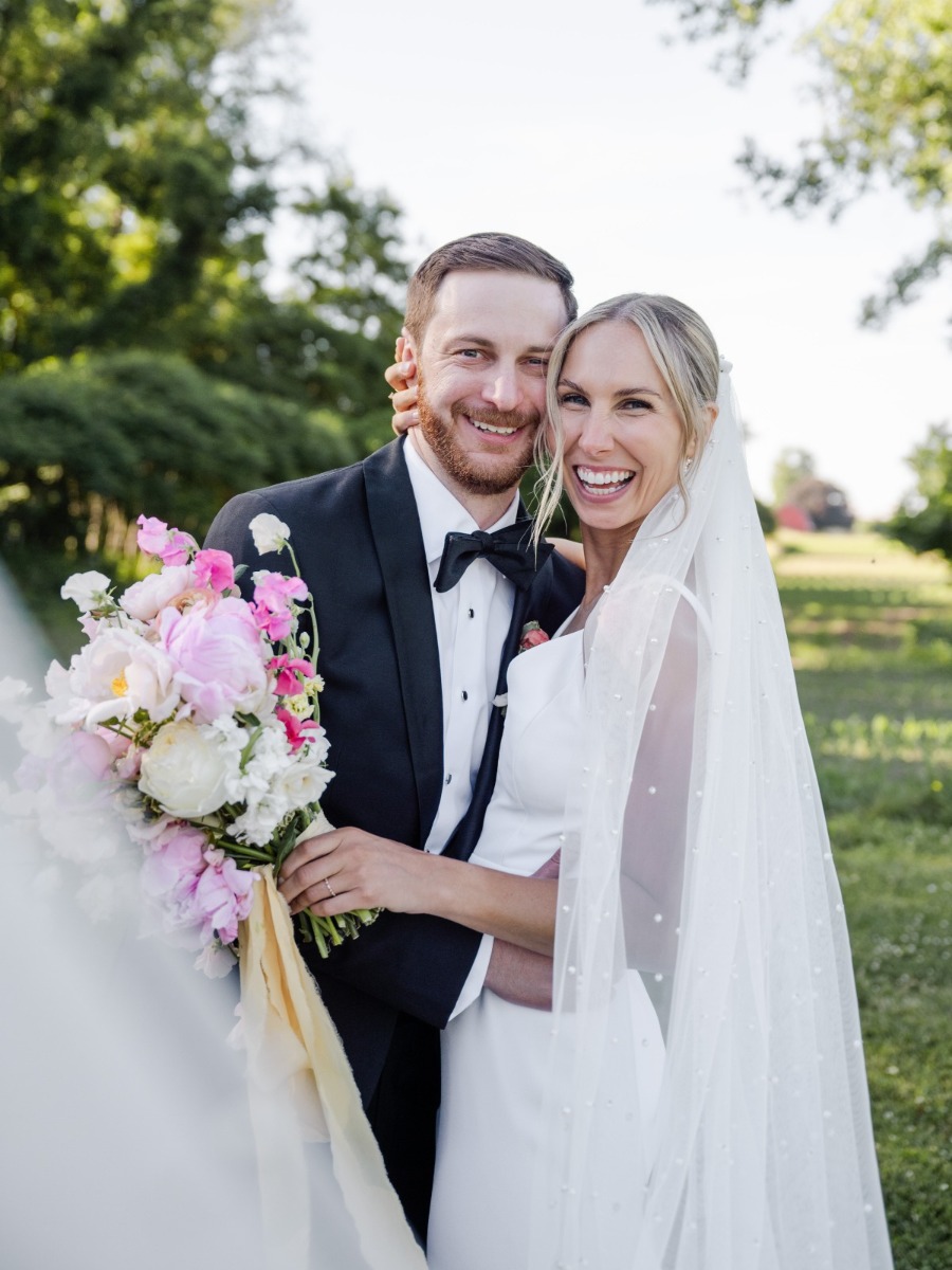 Pink and pearl garden wedding amidst the endless acres of Upstate NY