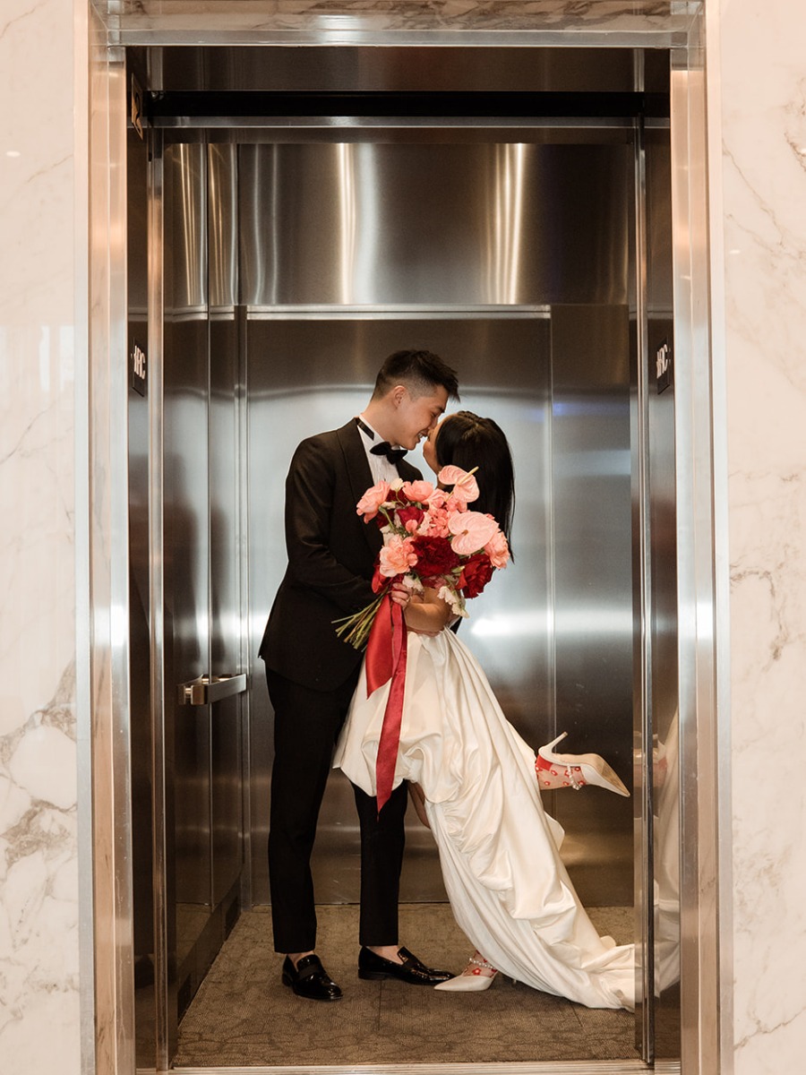 Love was literally projected onto this Valentine's Day wedding