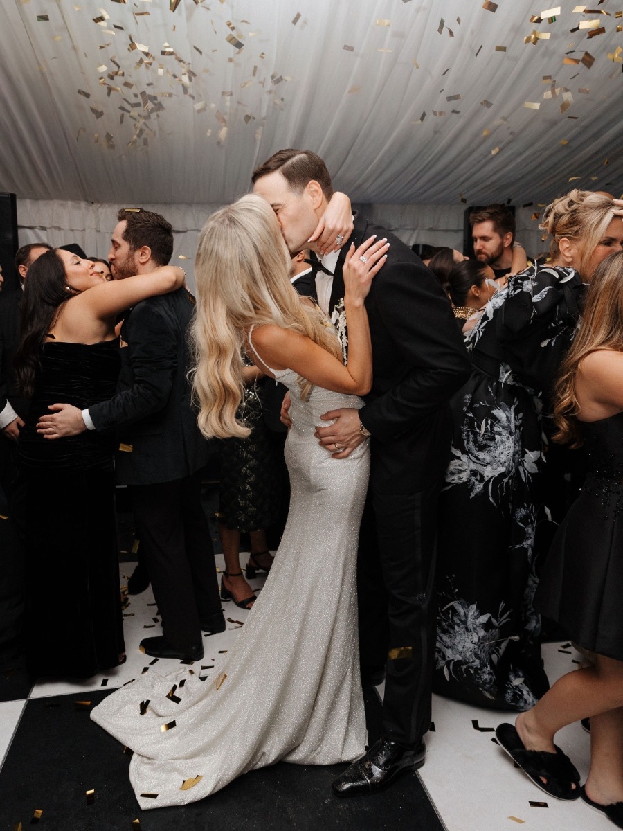 A surprise NYE wedding with four showstopping outfit changes